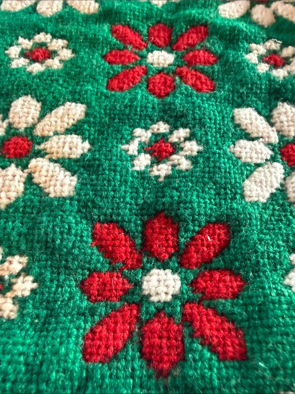 Rare Vintage Reversible wool tree skirt